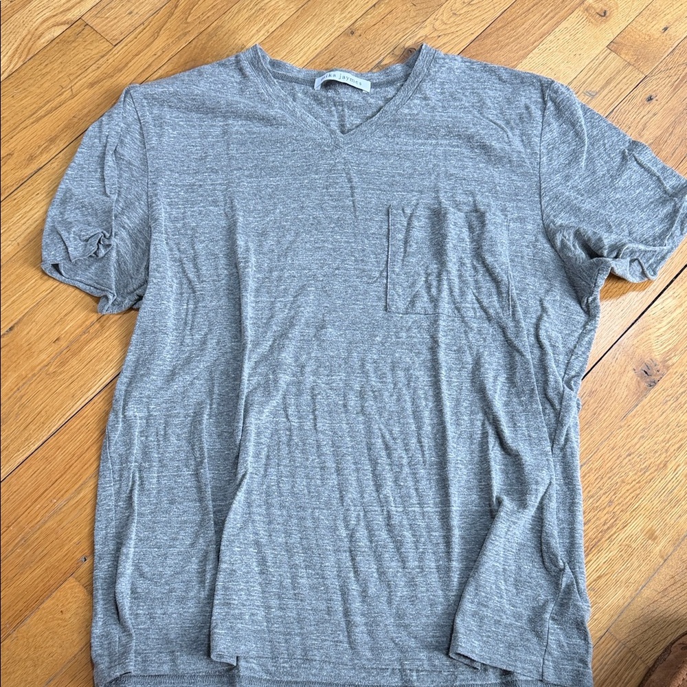 Stylish Gray V-Neck Men's Tee